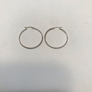 Sterling Silver 925 Basic Everyday Hollow Hoop Earrings